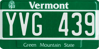 VT license plate YVG439