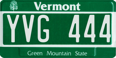 VT license plate YVG444