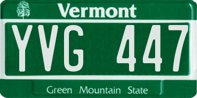 VT license plate YVG447