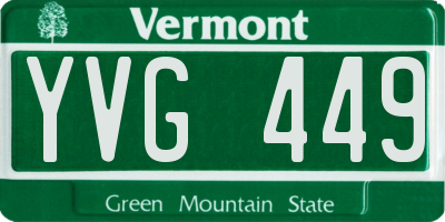 VT license plate YVG449