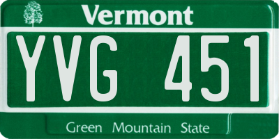 VT license plate YVG451
