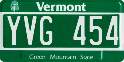 VT license plate YVG454