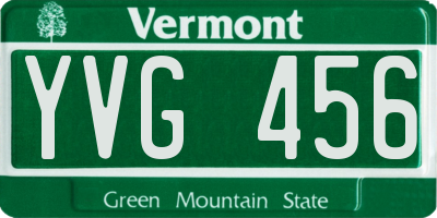 VT license plate YVG456
