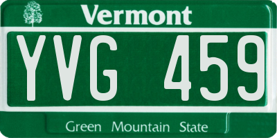 VT license plate YVG459