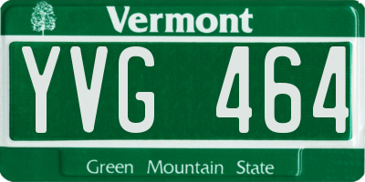 VT license plate YVG464