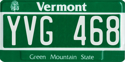 VT license plate YVG468