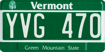 VT license plate YVG470