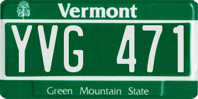 VT license plate YVG471
