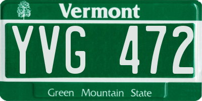 VT license plate YVG472