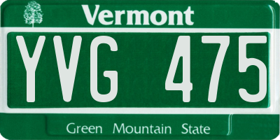 VT license plate YVG475