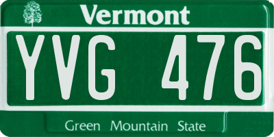 VT license plate YVG476