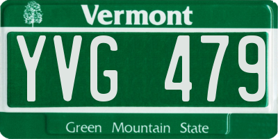 VT license plate YVG479