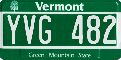 VT license plate YVG482