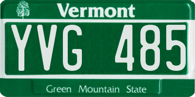 VT license plate YVG485
