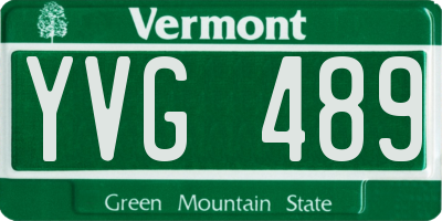 VT license plate YVG489