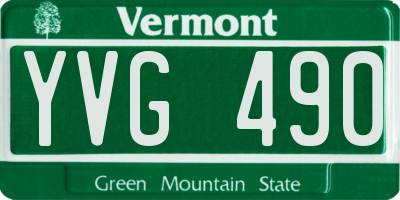 VT license plate YVG490