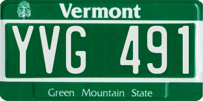 VT license plate YVG491