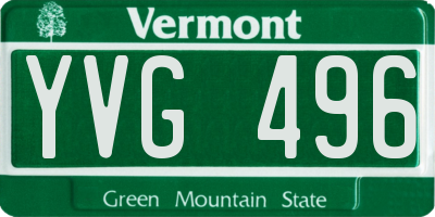 VT license plate YVG496