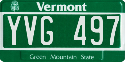 VT license plate YVG497