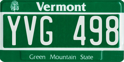 VT license plate YVG498