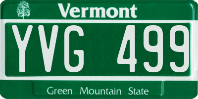 VT license plate YVG499