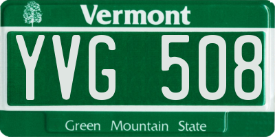 VT license plate YVG508