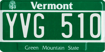 VT license plate YVG510