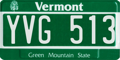 VT license plate YVG513
