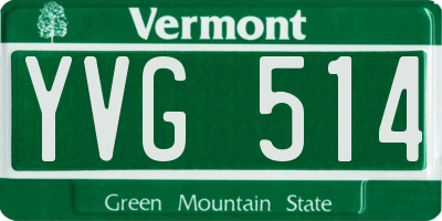VT license plate YVG514