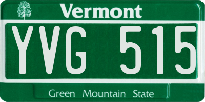 VT license plate YVG515