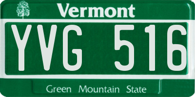 VT license plate YVG516