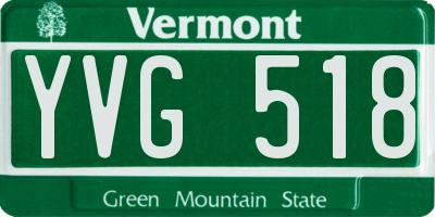 VT license plate YVG518