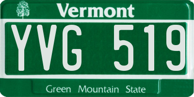 VT license plate YVG519