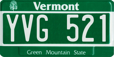 VT license plate YVG521