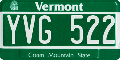 VT license plate YVG522
