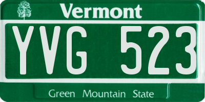 VT license plate YVG523