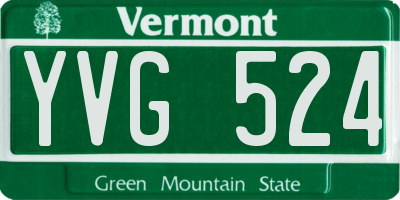 VT license plate YVG524