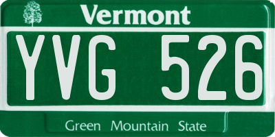 VT license plate YVG526