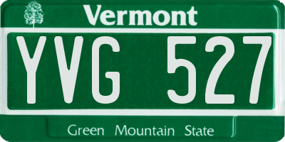 VT license plate YVG527