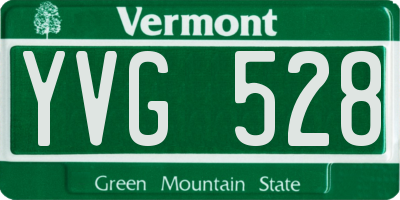 VT license plate YVG528