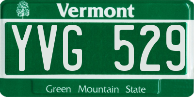 VT license plate YVG529