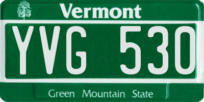 VT license plate YVG530