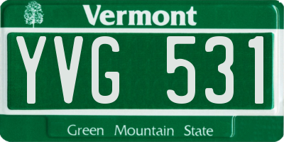 VT license plate YVG531