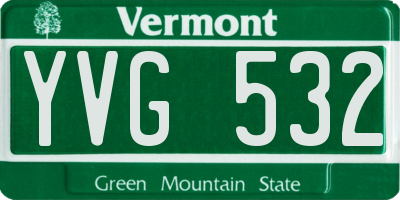 VT license plate YVG532