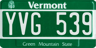 VT license plate YVG539