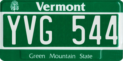 VT license plate YVG544