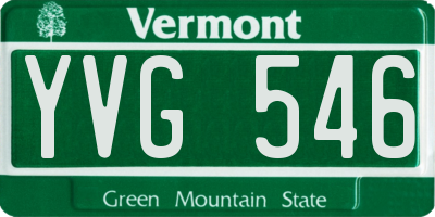 VT license plate YVG546
