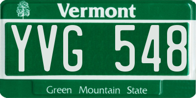 VT license plate YVG548