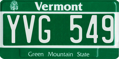 VT license plate YVG549