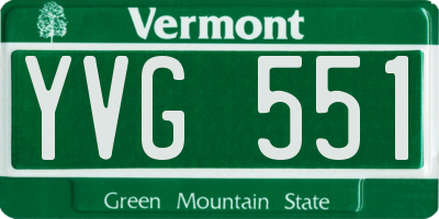 VT license plate YVG551